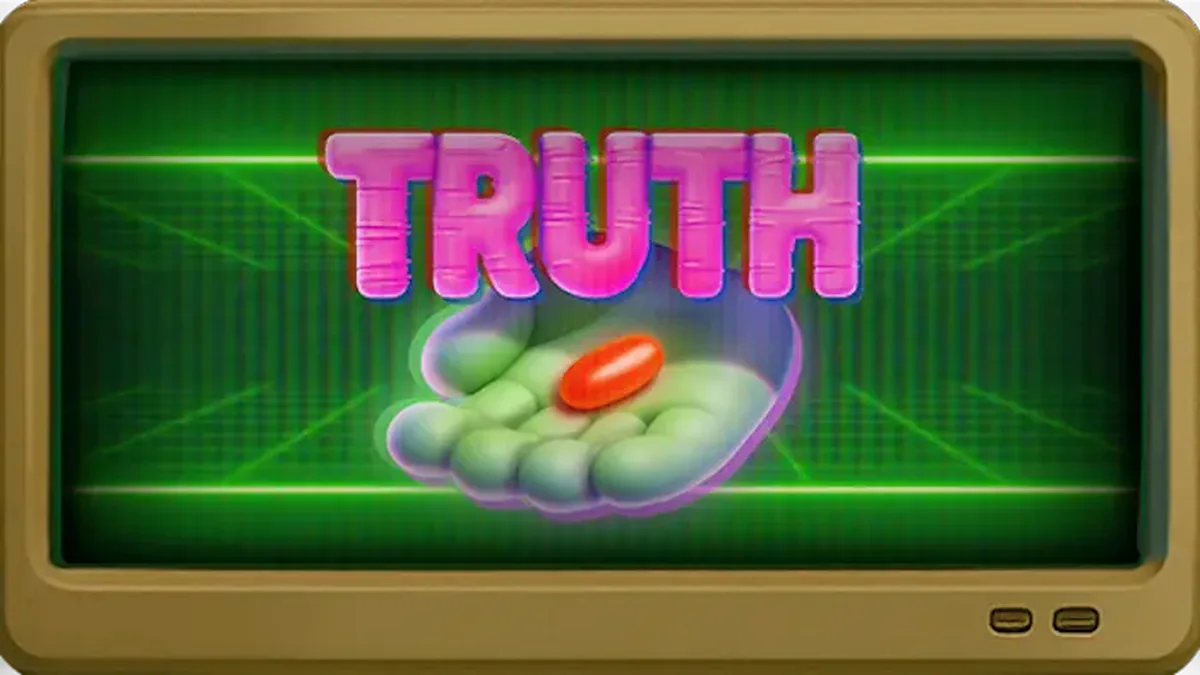 Isang visual na representasyon ng Truth slot na may temang konspirasyon at misteryo.